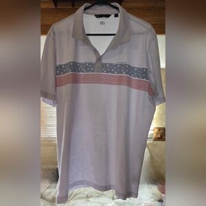 Travis Mathew Polo With Flag Stripe Size XXL